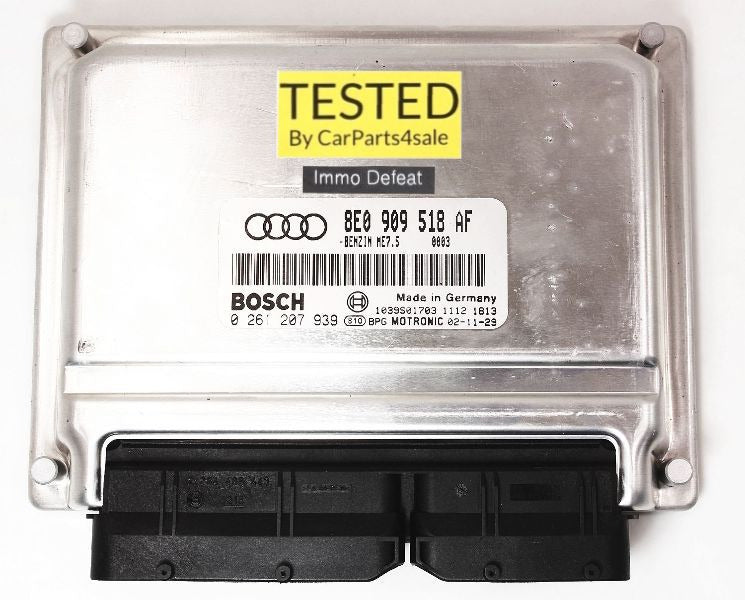 Immo Off Plug&Play ECU ECM Engine Computer 2003 03 Audi A4 B6 1.8T - Genuine - 8E0 909 518 AF