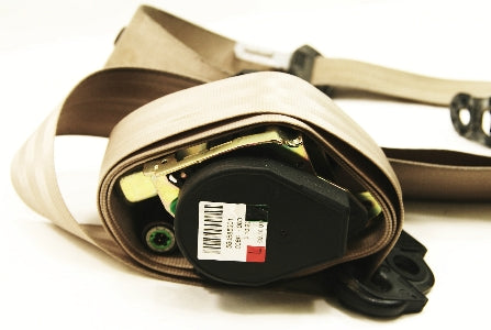 LH Front Seat Belt Seatbelt 02-04 Audi A6 C5 - Beige - 4B0 857 705 A