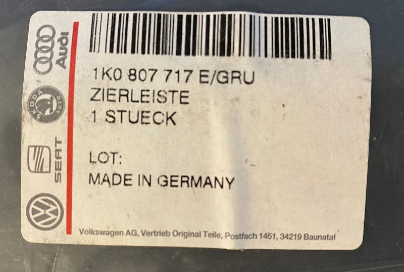 NOS LH Front Bumper Trim 05-09 VW GTI R32 MK5 - Genuine - 1K0 807 717 E