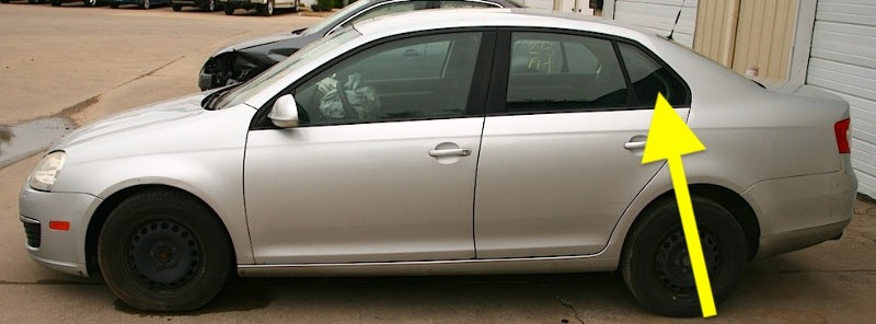 LH Rear Quarter Window Door Side Glass 05-10 VW Jetta MK5 Sedan - Genuine