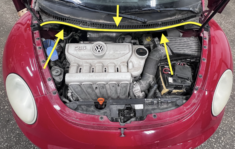 Rain Tray Cowl Hood Seal Gasket 98-10 VW New Beetle - Genuine