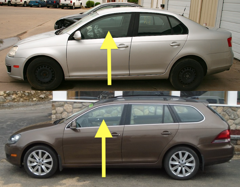 LH Front Door Side Window Glass 05-10 VW Jetta MK5 Sedan 09-14 Jetta Sportwagen