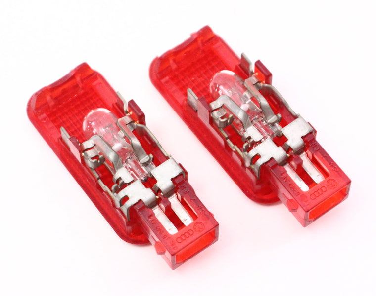 Pair Red Lower Door Panel Interior Light 96-16 Audi A4 S4 A6 S6 A8