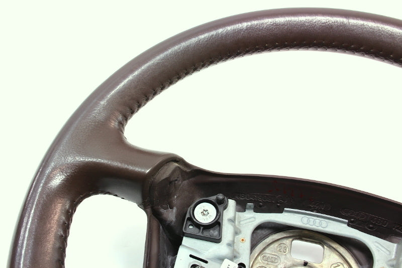 Dark Brown Leather Steering Wheel 98-04 Audi A6 C5 - Genuine