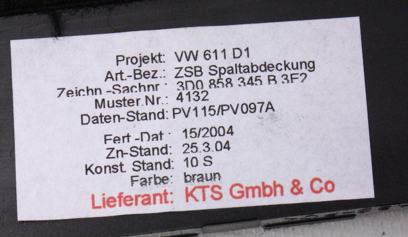 Steering Column Ignition Trim Panel 04-06 VW Phaeton - Genuine - 3D1 857 239 B