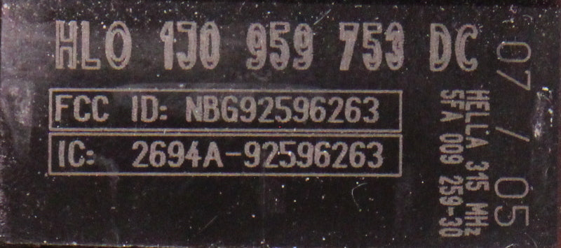Keyless Entry Remote FOB VW Passat B5.5 Jetta Golf MK4 Beetle ~ 1J0 959 753 DC
