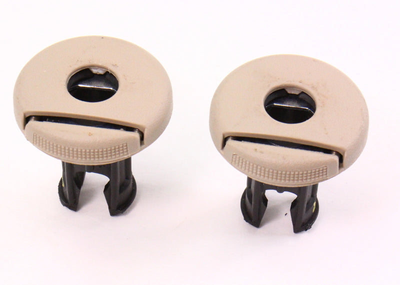 Center Rear Headrest Posts Guide Inserts 98-04 Audi Allroad A6 - Tan - Genuine