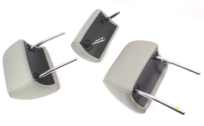 Rear Headrest Head Rest Set 02-05 Audi A4 S4 B6 Sedan Gray Leather - Genuine