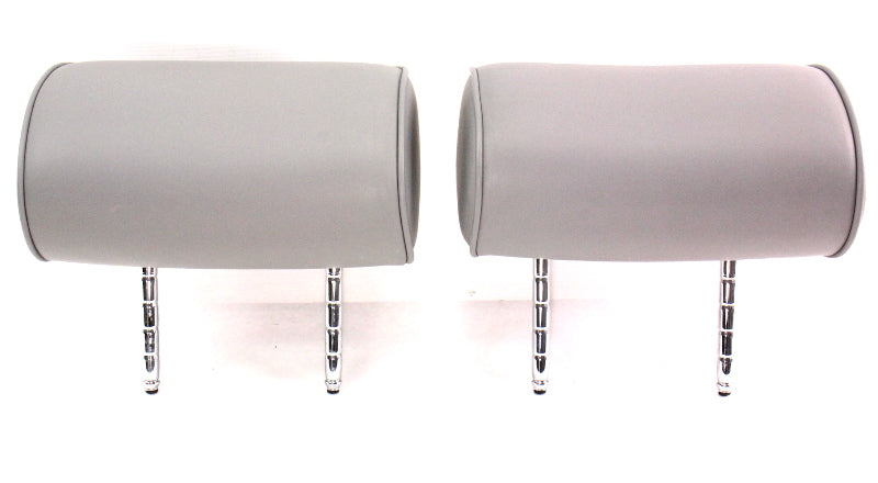 2x Rear Back Seat Head Rests 04-06 VW Phaeton - HeadRests - Grey Leather
