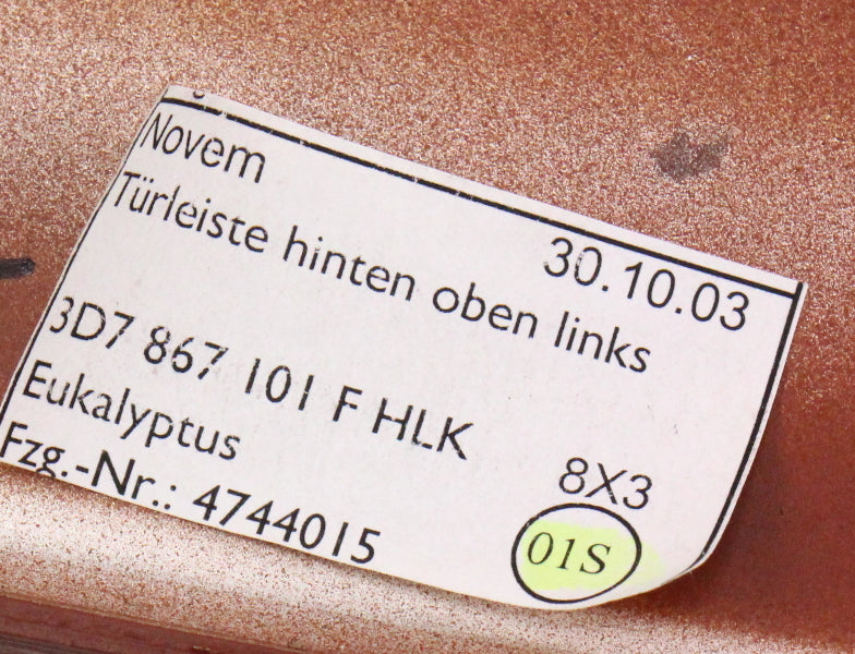 LH Rear Door Panel Wood Trim 04-06 VW Phaeton - Genuine - 3D7 867 101 F