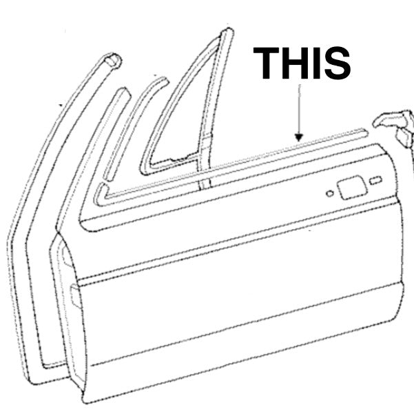 LH Door Window Trim Molding 88-93 VW Rabbit Cabriolet MK1 - NOS - 155 853 283 A