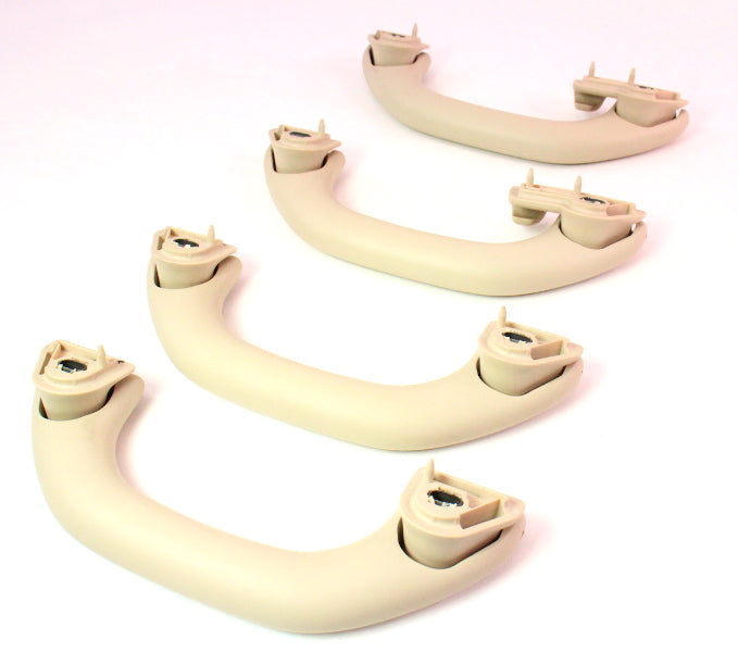 Upper Ceiling Grab Handle & Hook Set 99-05 VW Jetta Golf MK4 - Beige - Genuine
