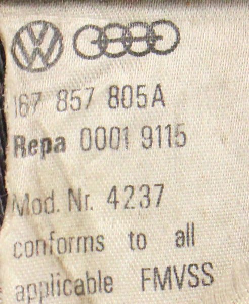 LH Rear Seat Belt SeatBelt 85-92 VW Jetta Golf MK2 - Genuine - 167 857 805 A