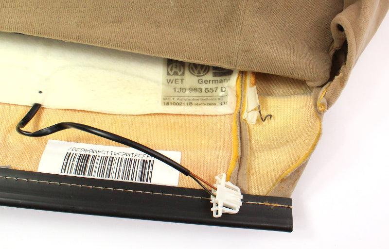 RH Heated Seat Back Rest Cover VW Jetta Golf MK4 Passat Beige Cloth 1J0 963 557