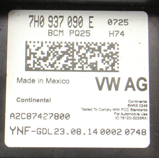 Body Control Module BCM 2015-2016 VW Jetta MK6 - Genuine - 7H0 937 090 E