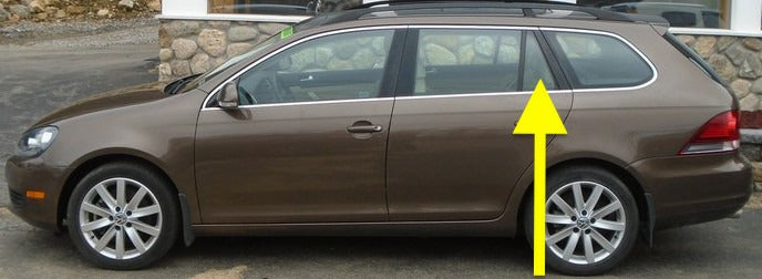 LH Rear Door Quarter Window Side Exterior Glass 09-14 VW Jetta Sportwagen