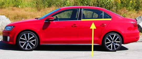 LH Rear Door Chrome Lower Window Trim Molding 11-18 VW Jetta GLI MK6 Sedan