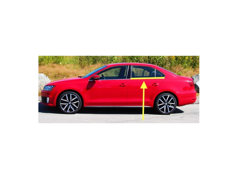 LH Rear Door Chrome Lower Window Trim Molding 11-18 VW Jetta GLI MK6 Sedan