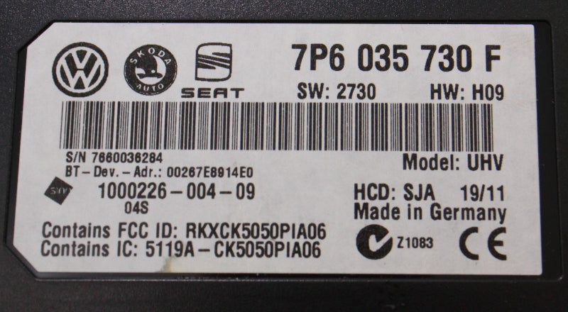 Bluetooth Interface Module VW Jetta Golf MK6 Sportwagen - 7P6 035 730 F