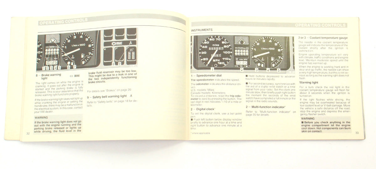 1985 Volkswagen VW Jetta Owners Manual Book MK2 - Genuine
