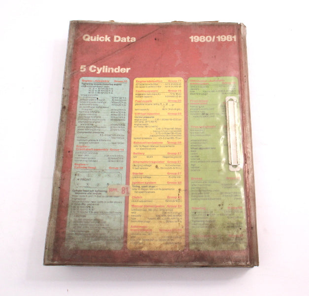 Official Factory Repair Manual Book 80-81 Audi 4000