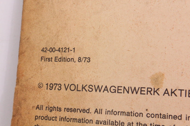 Official Repair Service Manual Book Type 32/33 VW Dasher 42-00-4121-1