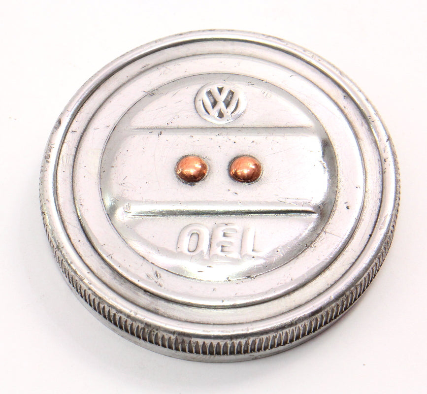Vintage Aluminum Oil OEL Filler Cap Beetle Bus Ghia Aircooled VW ~ Genuine