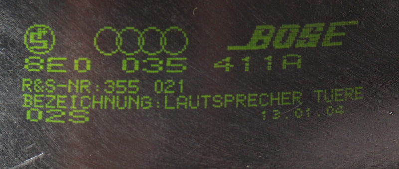Bose Door Speaker 02-08 Audi A4 S4 B6 B7 - Genuine - 8E0 035 411 A