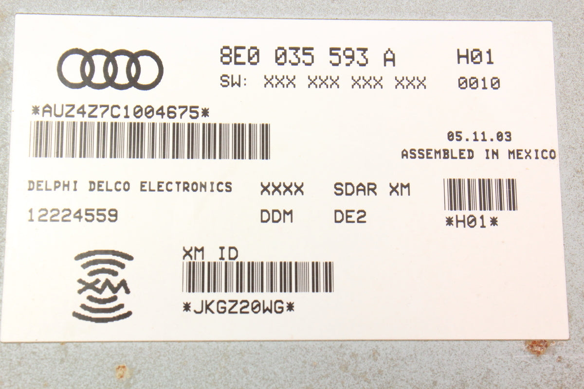 Sirius XM Radio Tuner Module VW Rabbit MK5 Passat Audi A3 A4 S4 - 8E0 035 593 A