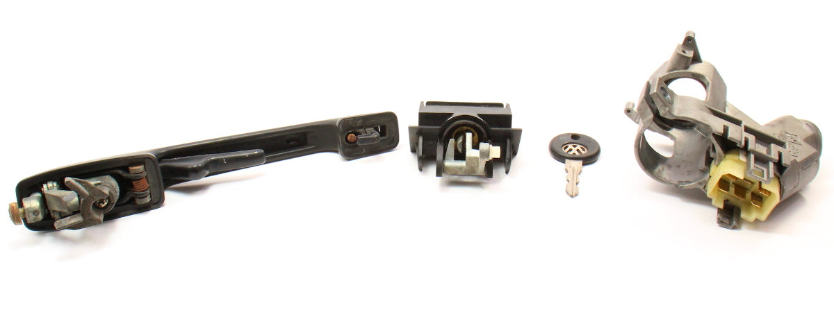 Lock Set Ignition Door Handle Key 85-92 VW Golf GTI MK2 - Genuine - 357 905 851