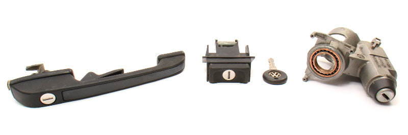 Lock Set Ignition Door Handle Key 85-92 VW Golf GTI MK2 - Genuine - 357 905 851