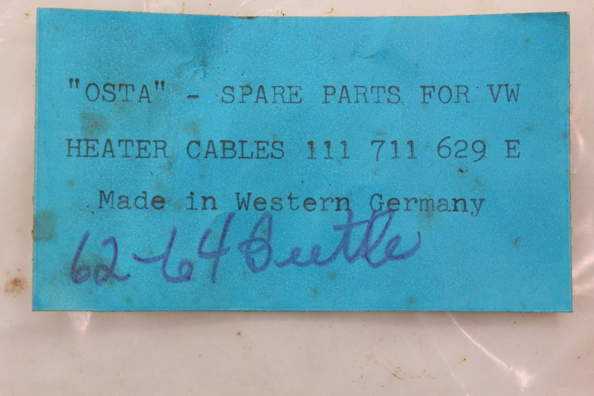 NOS Heater Box Cables 62-64 VW Beetle Bug Ghia Osta West Germany - 111 711 629 E
