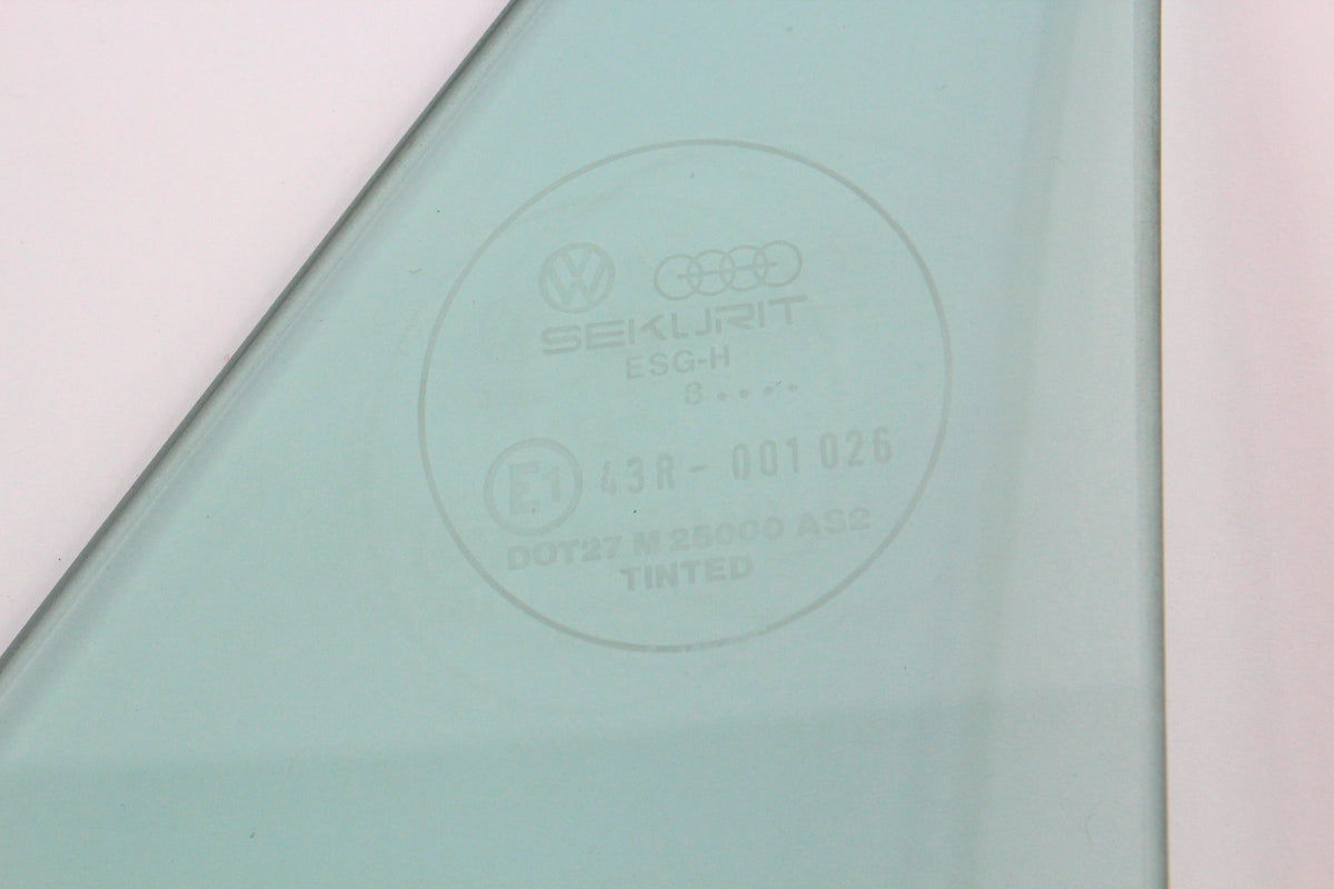 LH Bolt Thru Vent Window Door Glass 75-84 VW Rabbit GTI Cabriolet MK1 - Genuine