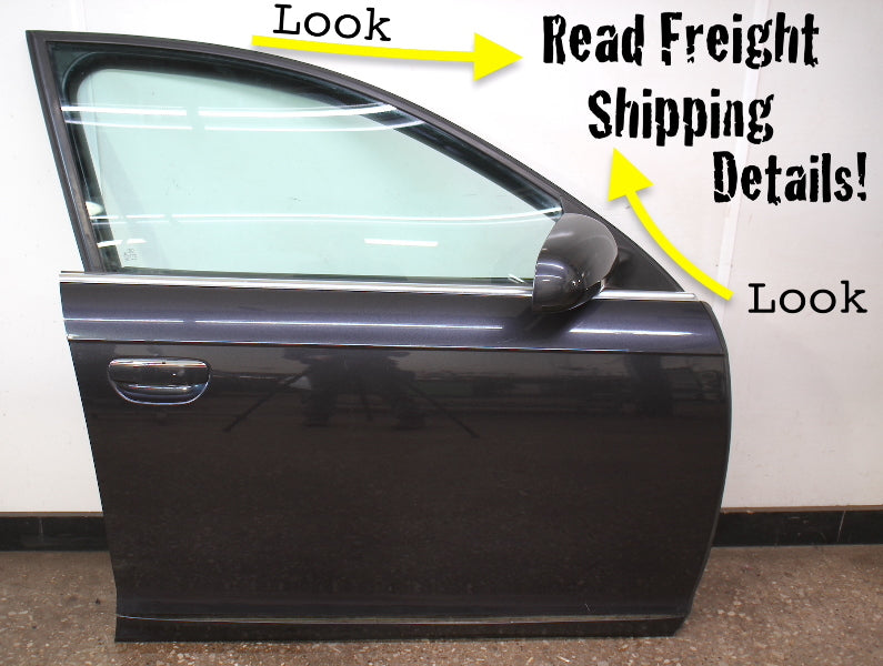 RH Front Complete Door Assembly 05-11 Audi A6 S6 C6 LZ7Q Oyster Grey