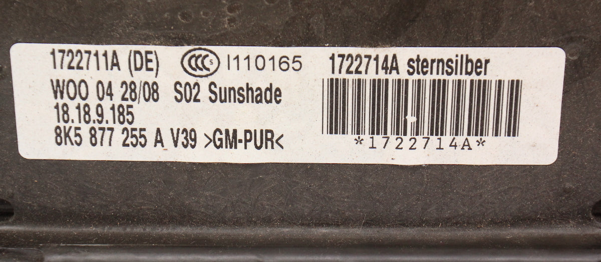 Sunroof Sun Shade Interior Panel Slider 09-16 Audi A4 S4 B8 ~ 8K5 877 255 A V39