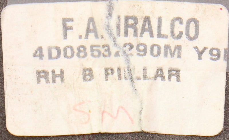 RH Exterior B Pillar Door Window Cover Trim 97-03 Audi A8 S8 - 4D0 853 290 M