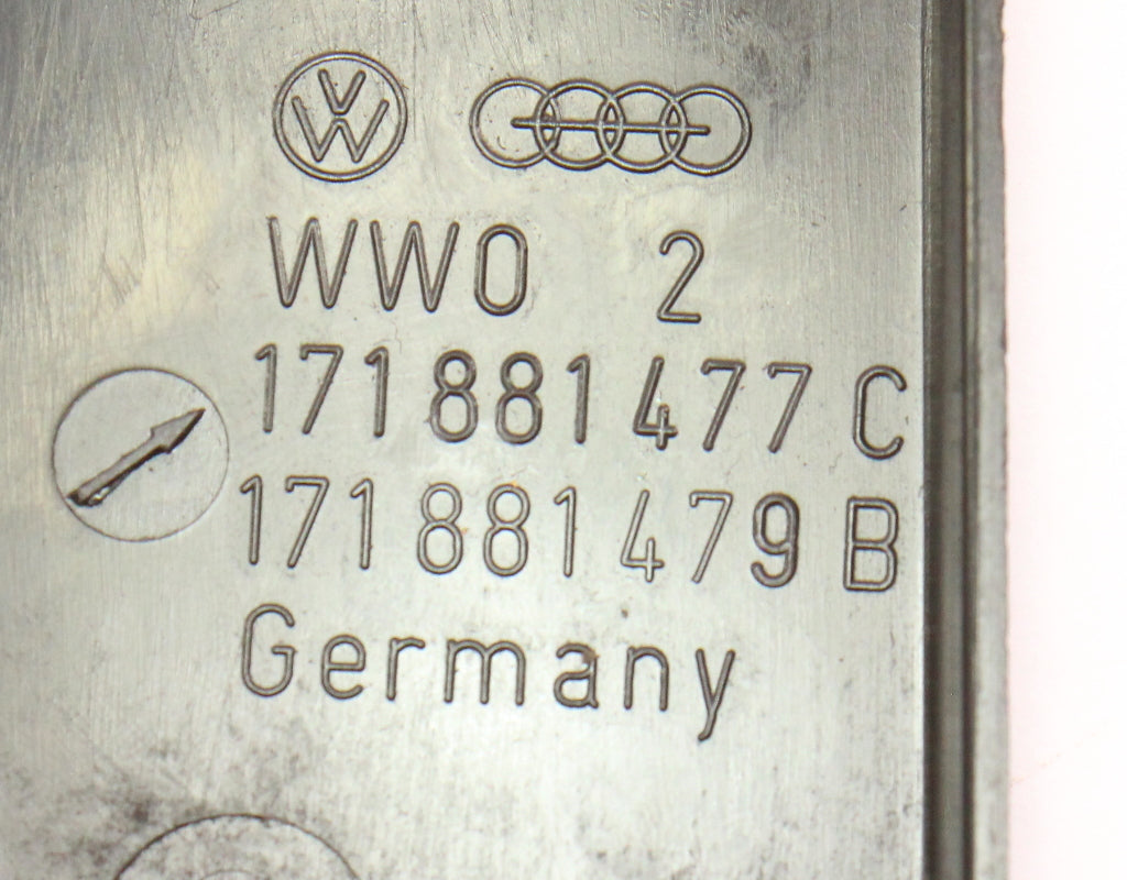 LH Outer Seat Hinge Side Trim VW 75-84 Rabbit GTI MK1 - Black - 171 881 477 C