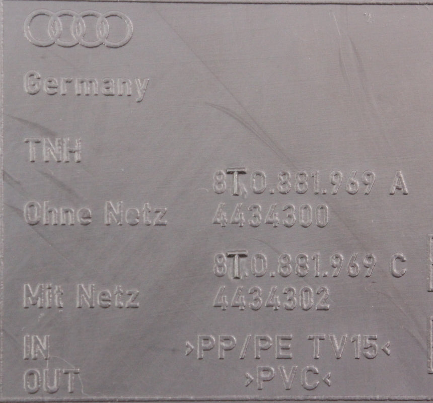 Seat Back Panel Trim Pocket Net 09-16 Audi A4 S4 A5 S5 B8 - 8T0 881 969 A