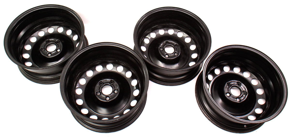 16" x 6.5 Spare Steel Wheel Set 5x100 99-05 VW Jetta Golf Beetle - 1J0 601 027 L