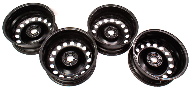 16" x 6.5 Spare Steel Wheel Set 5x100 99-05 VW Jetta Golf Beetle - 1J0 601 027 L