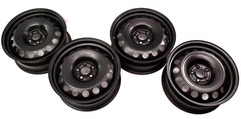 16" x 6.5 Spare Steel Wheel Set 5x100 99-05 VW Jetta Golf Beetle - 1J0 601 027 L