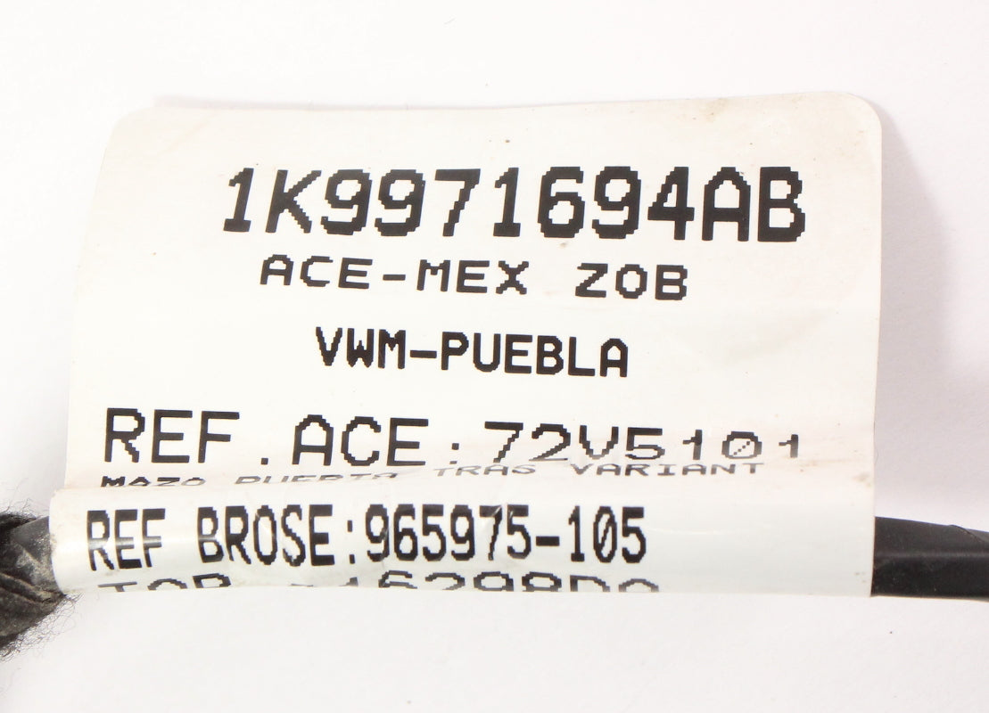 RH Rear Door Wiring Harness 09-14 VW Jetta Sportwagen MK5 MK6 - 1K9 971 694 AB