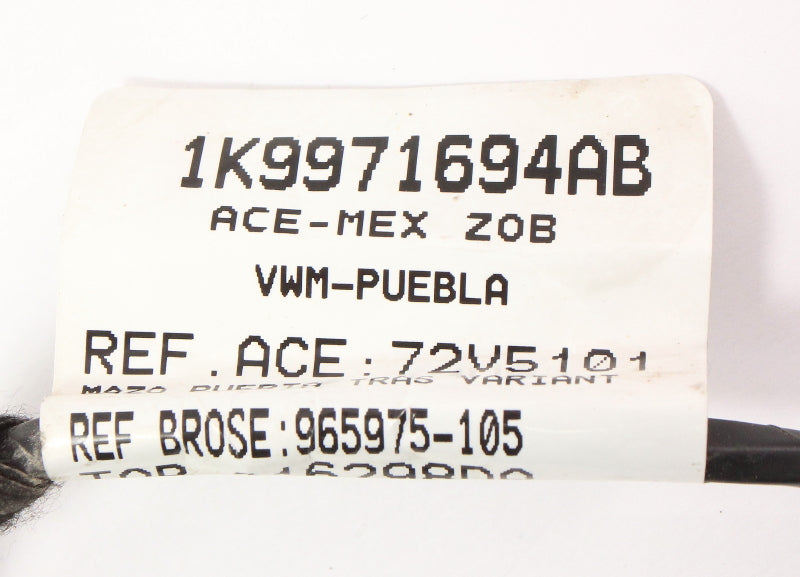 RH Rear Door Wiring Harness 09-14 VW Jetta Sportwagen MK5 MK6 - 1K9 971 694 AB