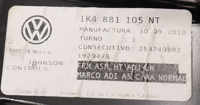 Driver Front Seat Base Frame Track 10-14 VW Jetta Sportwagen MK6 1K4 881 105 NT