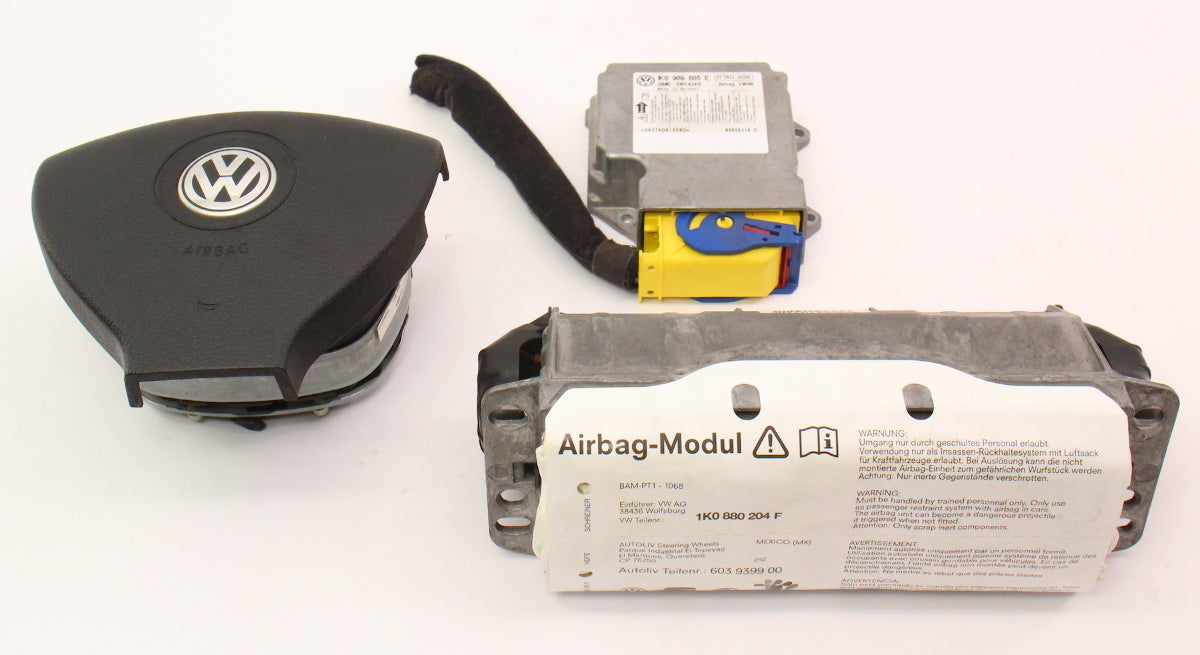 Airbag Set Dash Steering Wheel Module 05-06 VW Jetta MK5 - 1K0 880 201 H