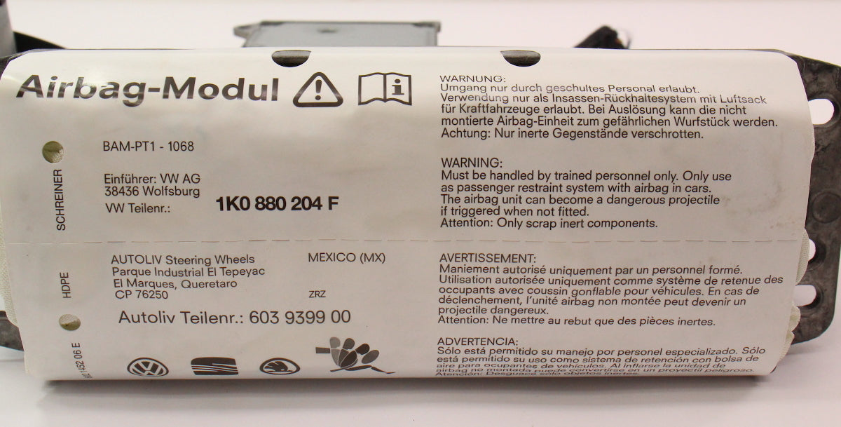 Airbag Set Dash Steering Wheel Module 05-06 VW Jetta MK5 - 1K0 880 201 H