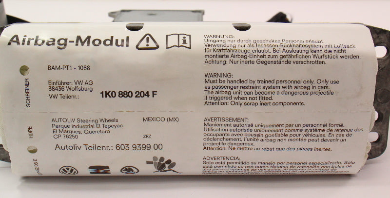 Airbag Set Dash Steering Wheel Module 05-06 VW Jetta MK5 - 1K0 880 201 H
