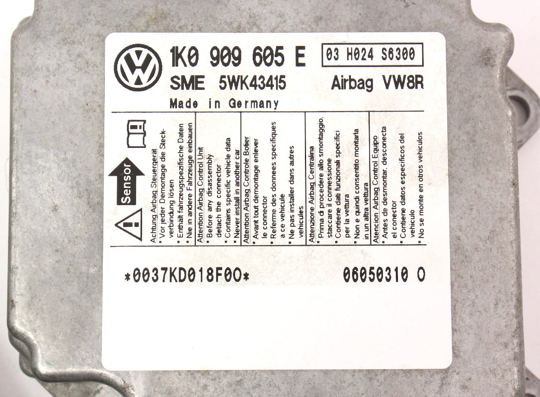 Airbag Set Dash Steering Wheel Module 05-06 VW Jetta MK5 - 1K0 880 201 H