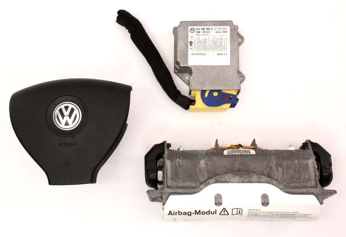 Airbag Set Dash Steering Wheel Module 05-06 VW Jetta MK5 - 1K0 880 201 H