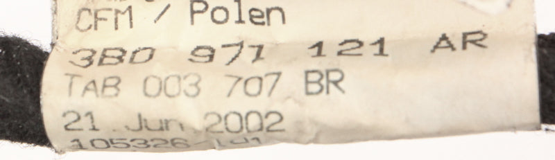 RH Front Door Wiring Harness Monsoon 01-05 VW Passat B5 - 3B0 971 121 AR